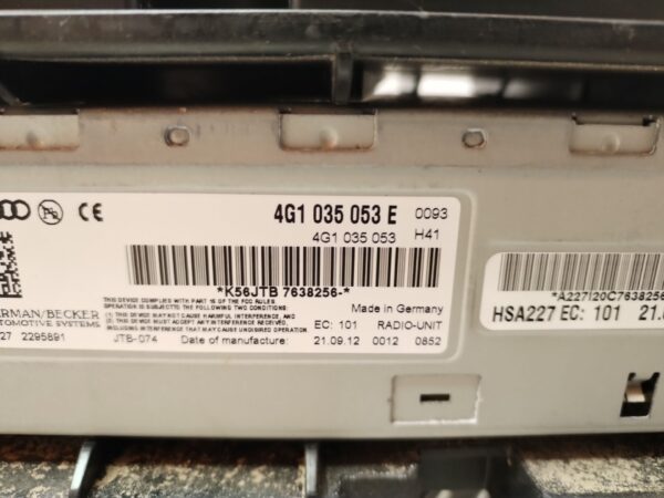 SISTEMA AUDIO / RADIO CD 127588