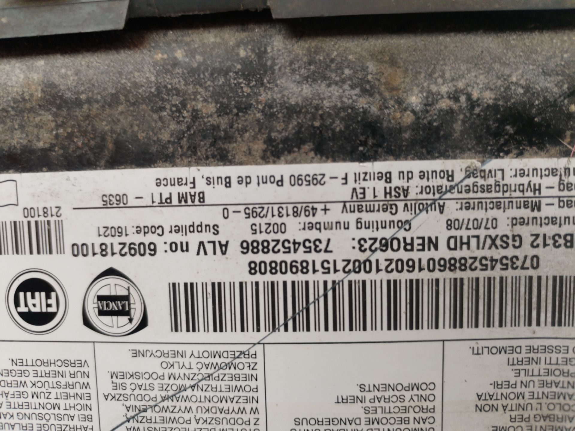 AIRBAG DELANTERO IZQUIERDO 134295