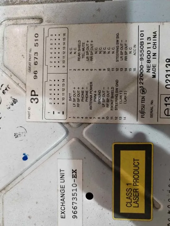 SISTEMA AUDIO / RADIO CD 123055