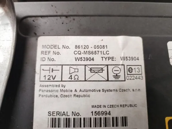 SISTEMA AUDIO / RADIO CD 126892