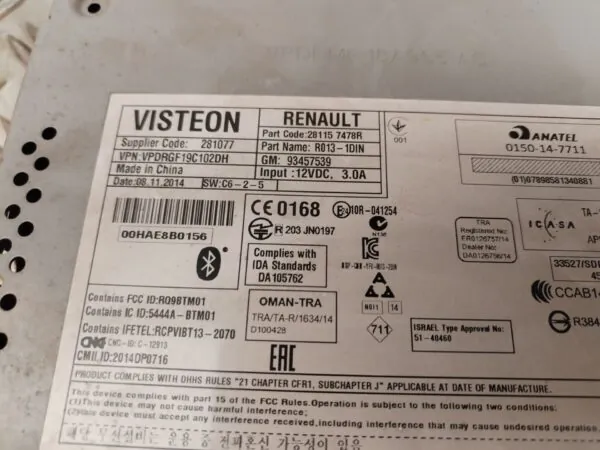 SISTEMA AUDIO / RADIO CD 127620